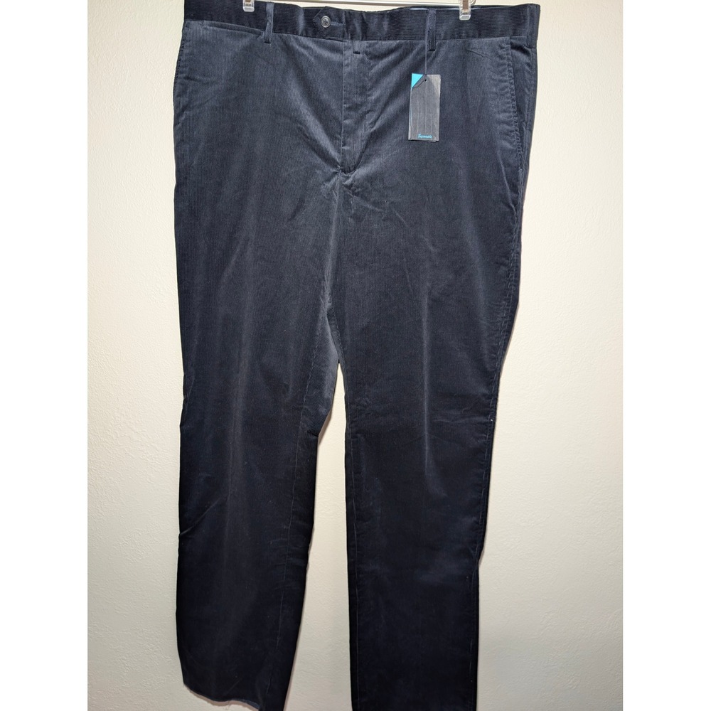 Faconnable Corduroy Pants Mens 40 Navy Blue New Stretch Trousers